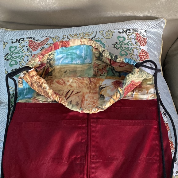 Recycled jeans drawstring backpack bag by helga kerbs - Picture 7 of 7